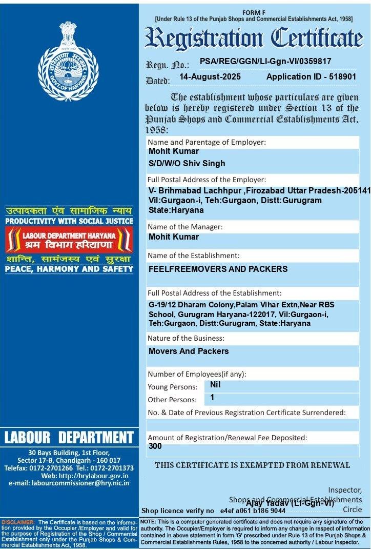 Registration Certificate